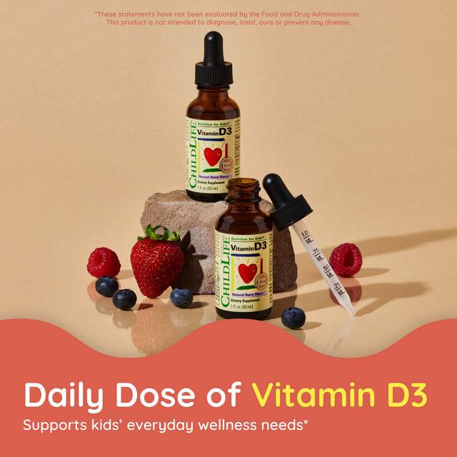 Childlife Essentials Vitamin D3 Berry 30ml Glass - Organax Ltd