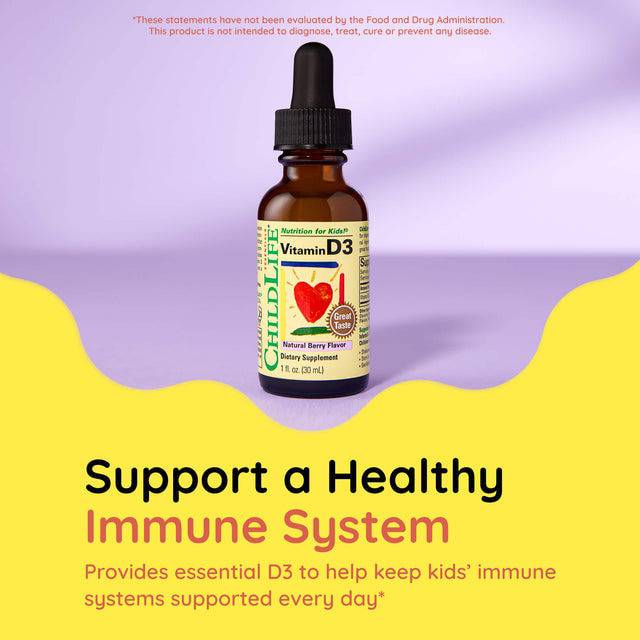 Childlife Essentials Vitamin D3 Berry 30ml Glass - Organax Ltd