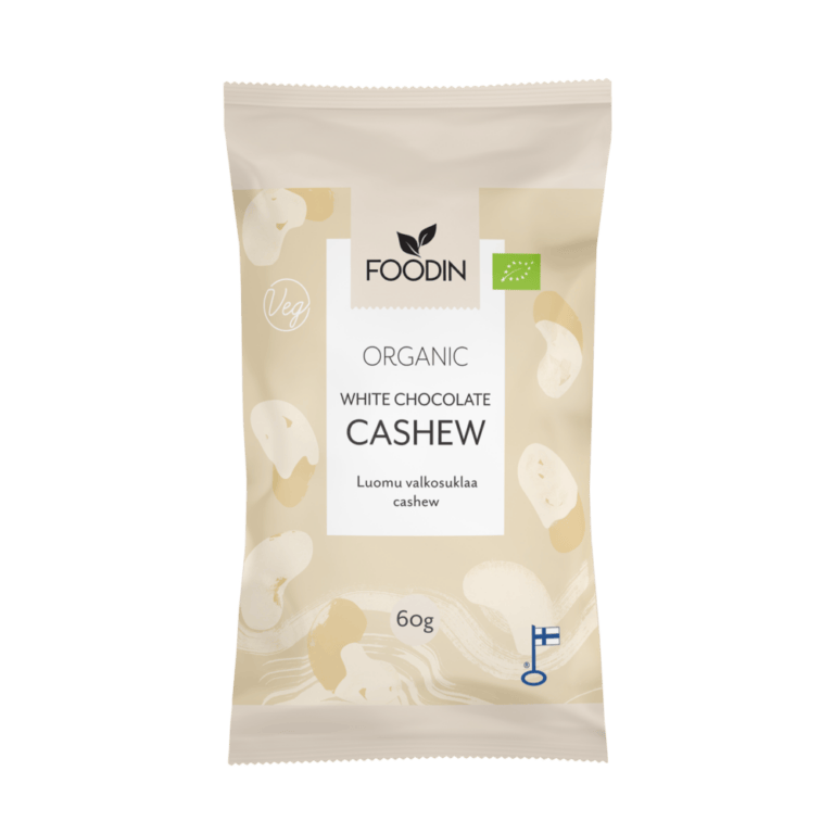 FoodIn White Chocolate Cashew 60g, Organic - Organax Ltd