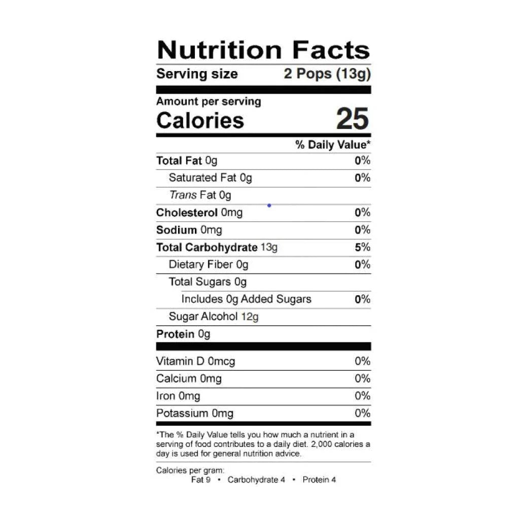 Assorted Zollipops Original Clean Teeth Sugar-Free Candy in a large hex-shaped jar, featuring nutrition facts on the label.