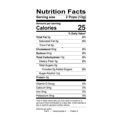 Assorted Zollipops Original Clean Teeth Sugar-Free Candy in a large hex-shaped jar, featuring nutrition facts on the label.