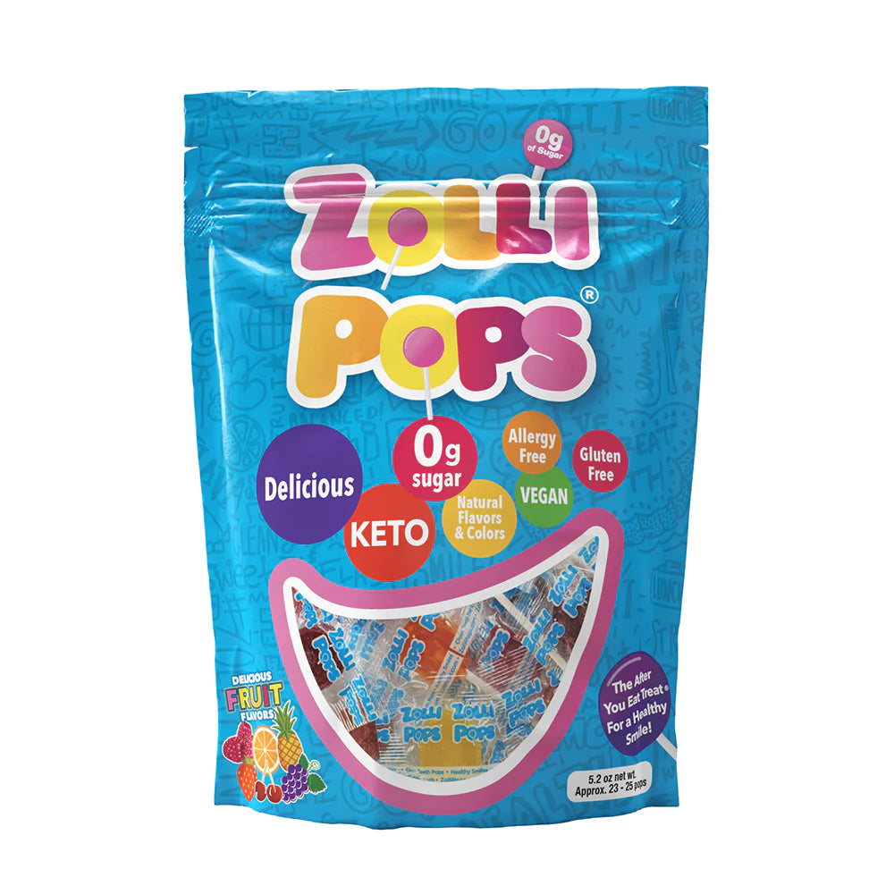 ZOLLIPOPS Original Assorted Fruit Flavors 5.2oz - Organax Ltd