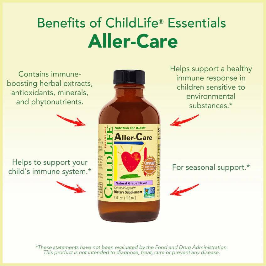 Childlife Essentials Aller-Care™ Natural Grape Flavor 118ml - Organax Ltd