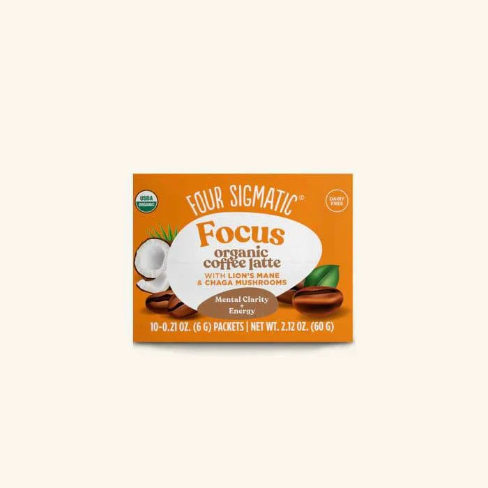 Organic Think Coffee Latte Mix with Lion's Mane & Chaga Mushrooms 10 Sachets - Organax Ltd
