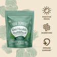 Organic gut health mushroom blend by Four Sigmatic in a 60g package, featuring a natural supplement for digestive wellness.
