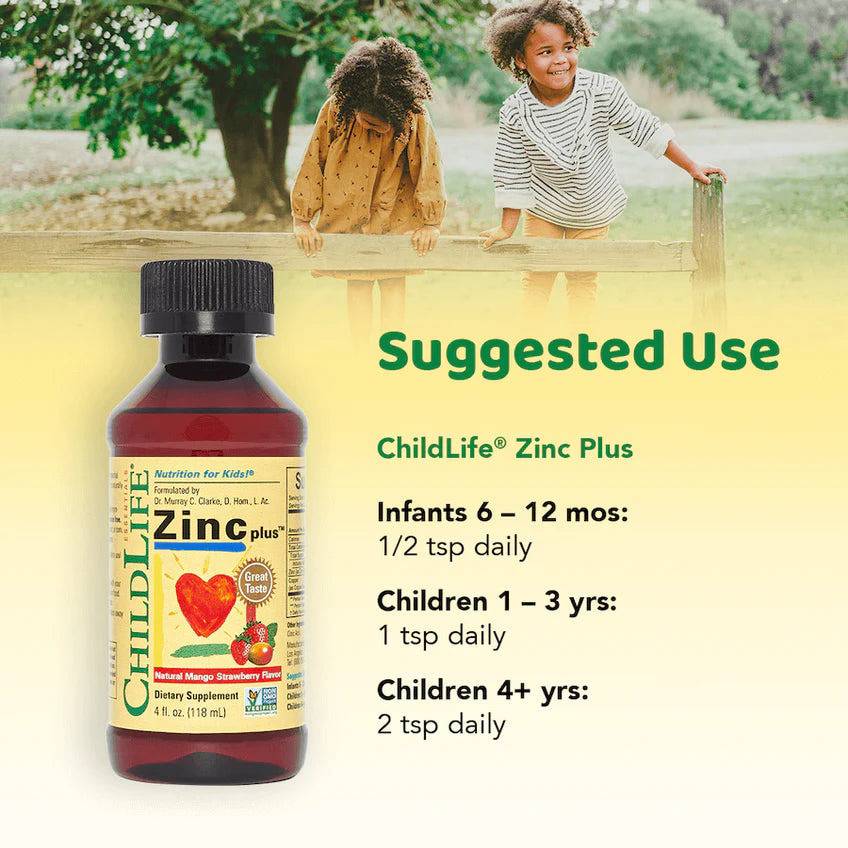 Childlife Essentials Liquid Zinc Plus Mango Strawberry 118ml - Organax Ltd