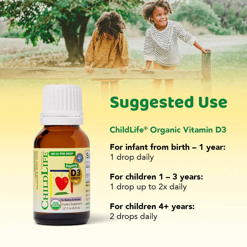 Childlife Essentials Organic Vitamin D3 for Babies & Infants 6.25ml - Organax Ltd