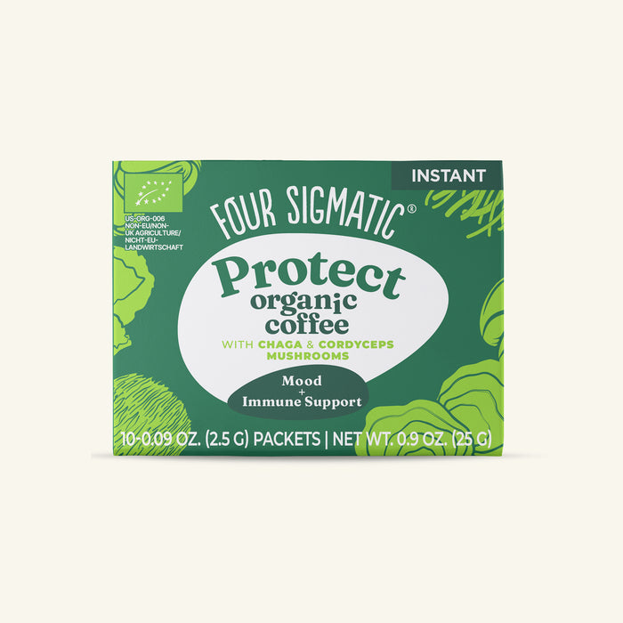 Four Sigmatic Organic Protect Instant Coffee with Chaga & Cordyceps Mushrooms 10 Sachets